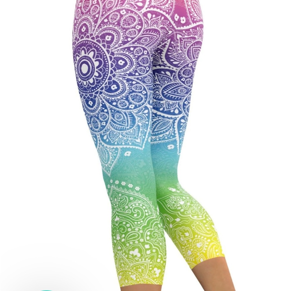 Colorful Mandala Print Leggings - Picture 2 of 6